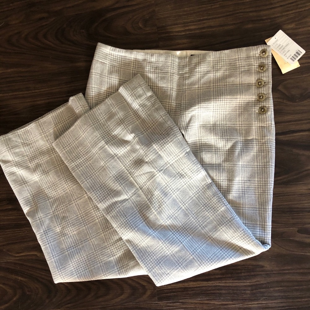 NEW Wool blend plaid trousers